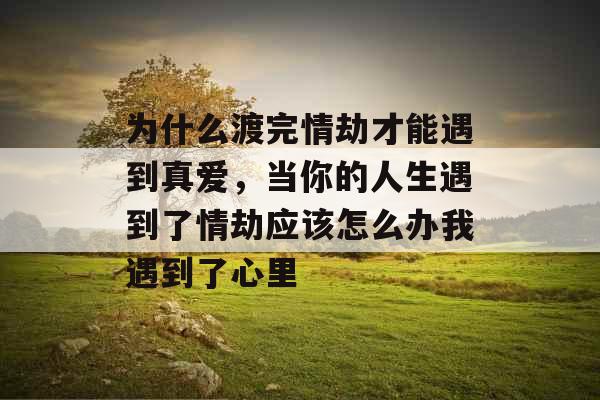 为什么渡完情劫才能遇到真爱，当你的人生遇到了情劫应该怎么办我遇到了心里