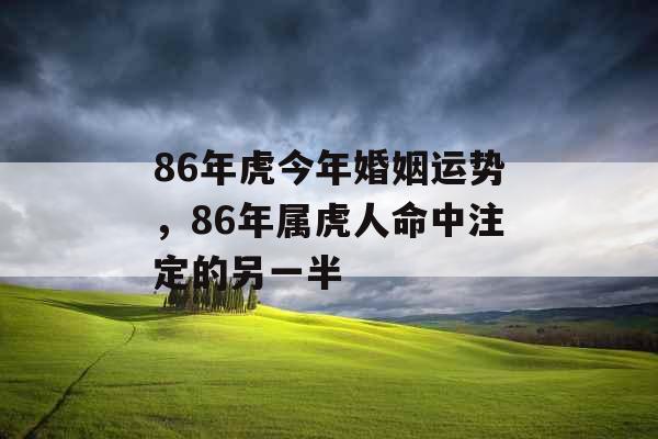 86年虎今年婚姻运势，86年属虎人命中注定的另一半