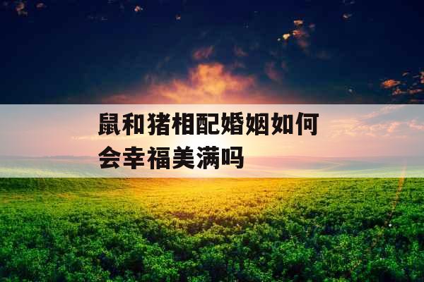 鼠和猪相配婚姻如何 会幸福美满吗 鼠和猪相配婚姻如何 会幸福美满吗