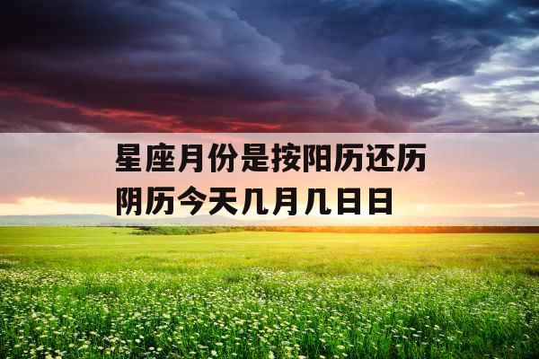 星座月份是按阳历还历阴历今天几月几日日