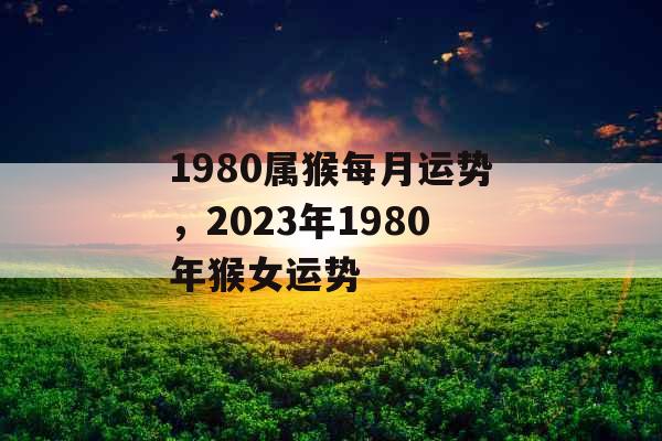1980属猴每月运势,2023年1980年猴女运势 1980属猴每月运势,2023年1980年猴女运势