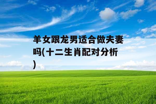 羊女跟龙男适合做夫妻吗(十二生肖配对分析)