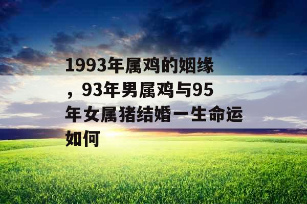 1993年属鸡的姻缘，93年男属鸡与95年女属猪结婚一生命运如何