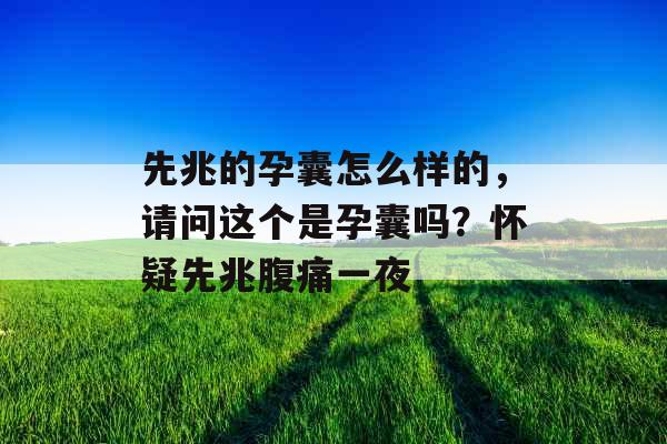 先兆的孕囊怎么样的，请问这个是孕囊吗？怀疑先兆腹痛一夜