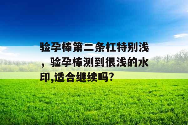 验孕棒第二条杠特别浅,验孕棒测到很浅的水印,适合继续吗? 验孕棒第二条杠特别浅,验孕棒测到很浅的水印,适合继续吗?