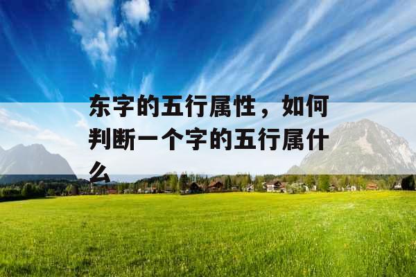 东字的五行属性，如何判断一个字的五行属什么