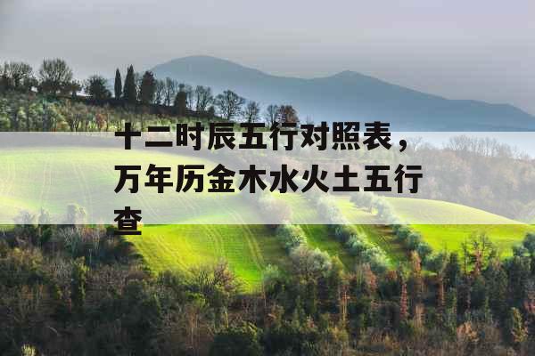 十二时辰五行对照表,万年历金木水火土五行查