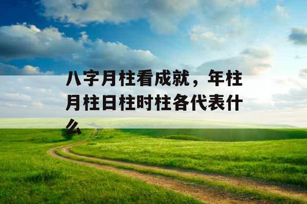 八字月柱看成就,年柱月柱日柱时柱各代表什么 八字月柱看成就,年柱月柱日柱时柱各代表什么