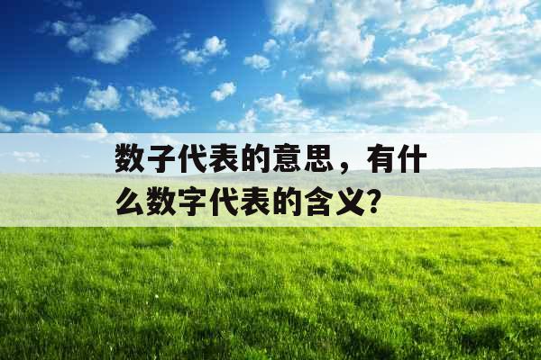 数子代表的意思，有什么数字代表的含义？