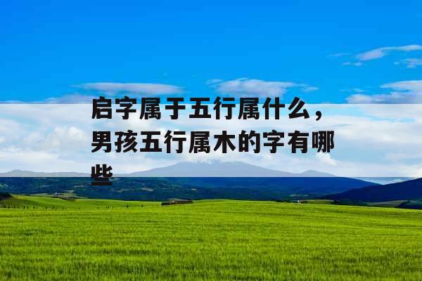 启字属于五行属什么，男孩五行属木的字有哪些