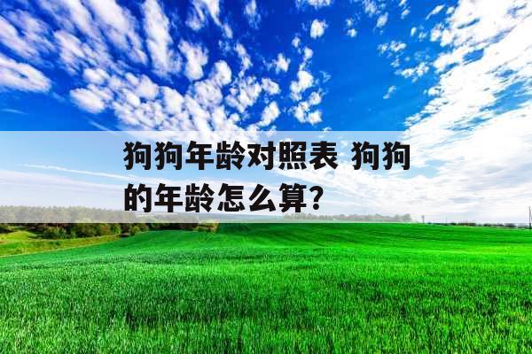 狗狗年龄对照表 狗狗的年龄怎么算？