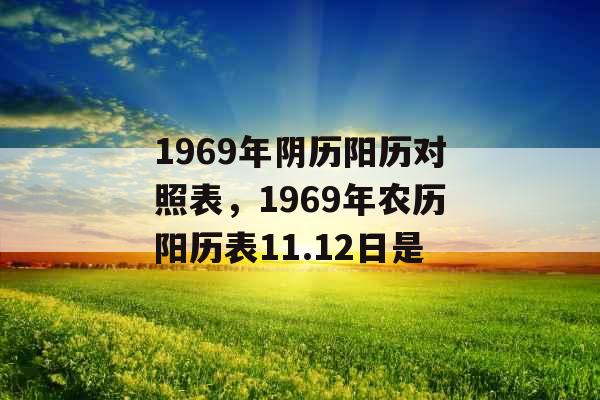 1969年阴历阳历对照表，1969年农历阳历表11.12日是