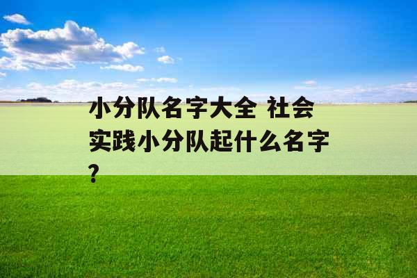 小分队名字大全 社会实践小分队起什么名字?