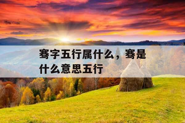 骞字五行属什么，骞是什么意思五行