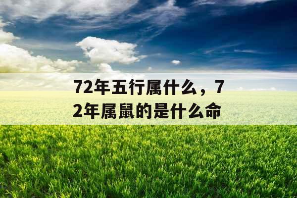 72年五行属什么，72年属鼠的是什么命