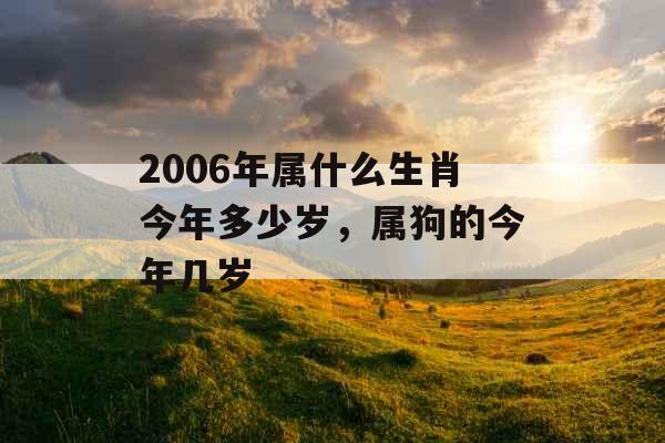 2006年属什么生肖今年多少岁，属狗的今年几岁