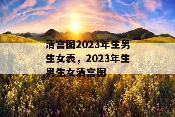 清宫图2023年生男生女表，2023年生男生女清宫图