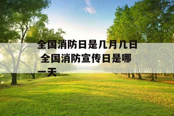 全国消防日是几月几日 全国消防宣传日是哪一天