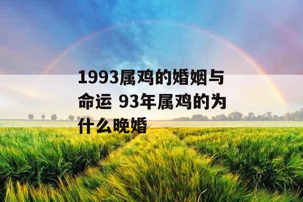 1993属鸡的婚姻与命运 93年属鸡的为什么晚婚 1993属鸡的婚姻与命运 93年属鸡的为什么晚婚