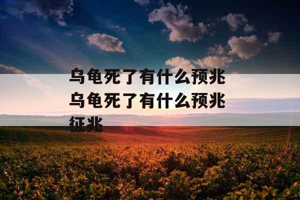 乌龟死了有什么预兆 乌龟死了有什么预兆 征兆 乌龟死了有什么预兆 乌龟死了有什么预兆 征兆