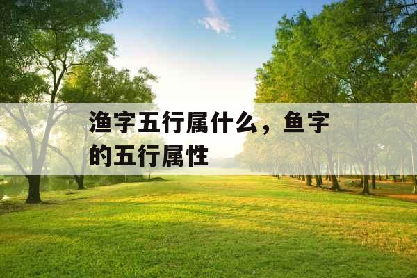 渔字五行属什么，鱼字的五行属性