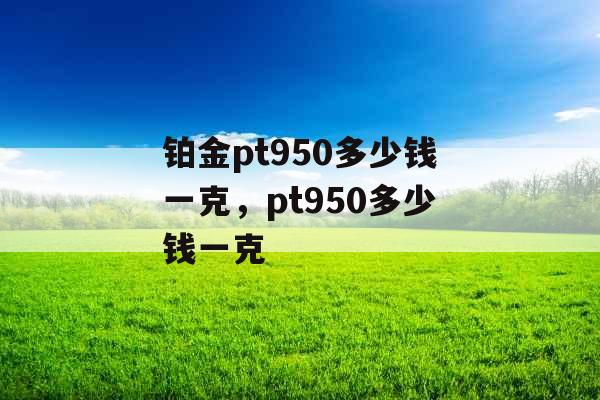 铂金pt950多少钱一克，pt950多少钱一克