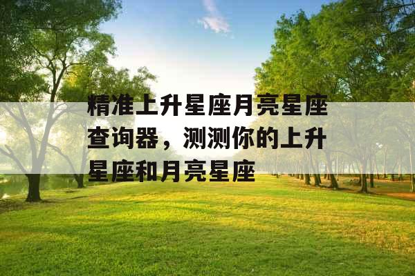 精准上升星座月亮星座查询器，测测你的上升星座和月亮星座