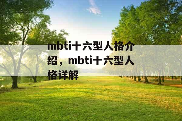 mbti十六型人格介绍，mbti十六型人格详解