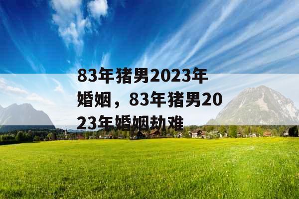 83年猪男2023年婚姻，83年猪男2023年婚姻劫难