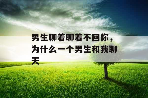 男生聊着聊着不回你，为什么一个男生和我聊天