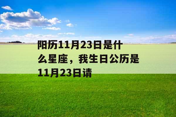 阳历11月23日是什么星座，我生日公历是11月23日请