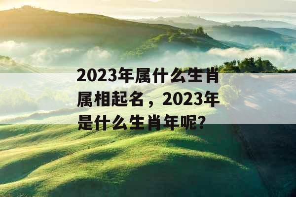 2023年属什么生肖属相起名，2023年是什么生肖年呢？