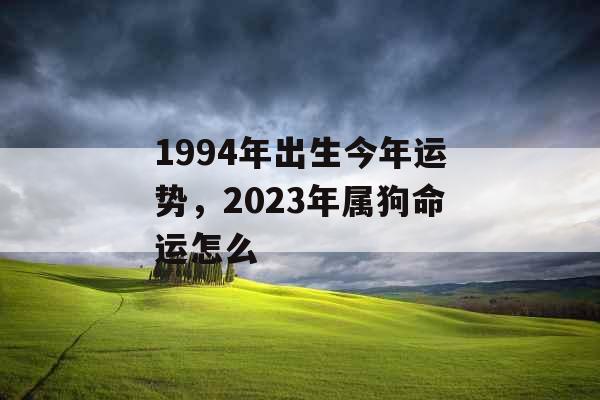 1994年出生今年运势，2023年属狗命运怎么