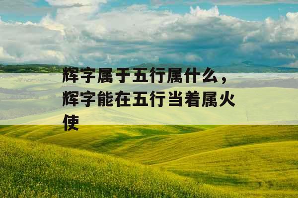 辉字属于五行属什么,辉字能在五行当着属火使 辉字属于五行属什么,辉字能在五行当着属火使