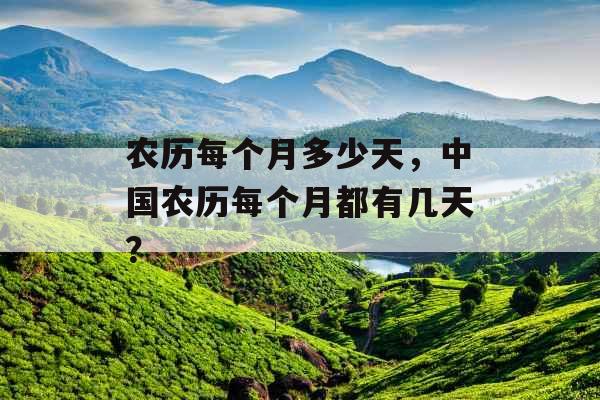 农历每个月多少天，中国农历每个月都有几天？