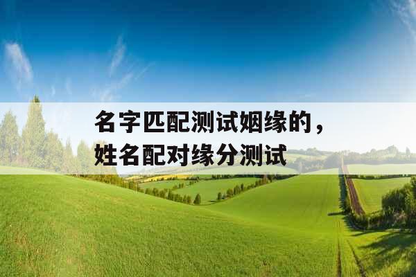 名字匹配测试姻缘的，姓名配对缘分测试