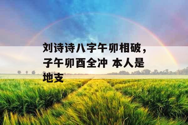 刘诗诗八字午卯相破，子午卯酉全冲 本人是地支