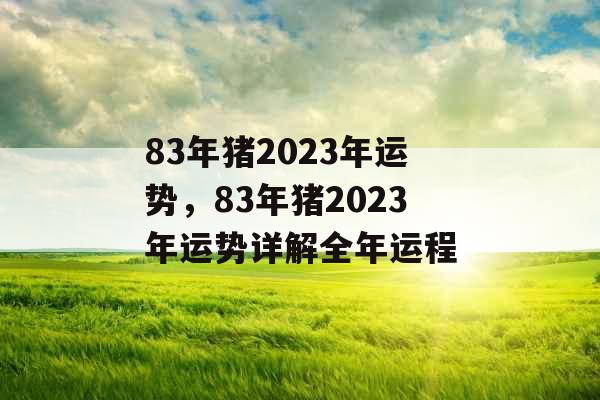 83年猪2023年运势，83年猪2023年运势详解全年运程