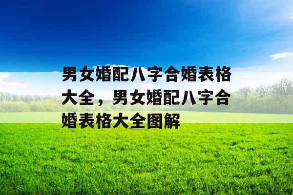 男女婚配八字合婚表格大全，男女婚配八字合婚表格大全图解