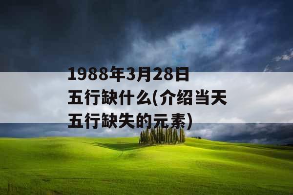 1988年3月28日五行缺什么(介绍当天五行缺失的元素)