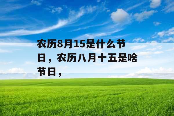 农历8月15是什么节日，农历八月十五是啥节日，