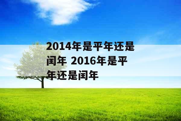 2014年是平年还是闰年 2016年是平年还是闰年