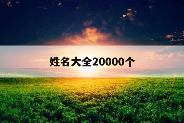 姓名大全20000个