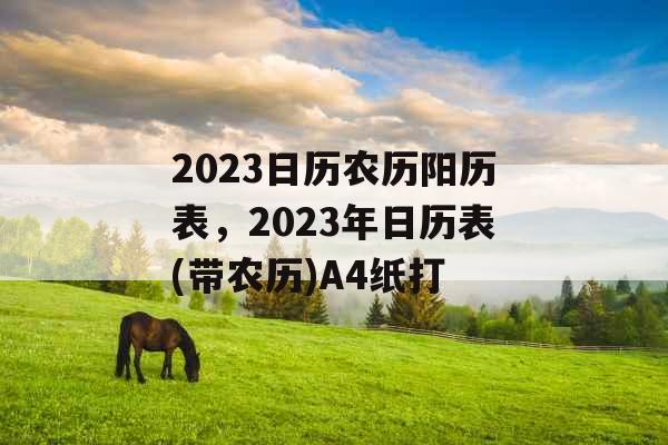 2023日历农历阳历表，2023年日历表(带农历)A4纸打