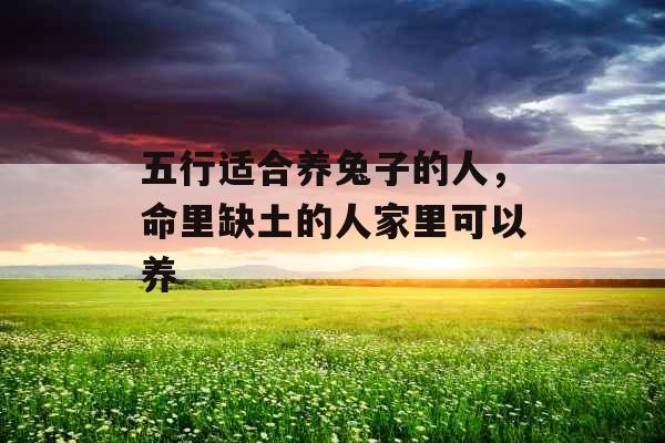 五行适合养兔子的人,命里缺土的人家里可以养 五行适合养兔子的人,命里缺土的人家里可以养