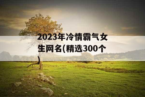 2023年冷情霸气女生网名(精选300个)