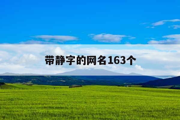 带静字的网名163个