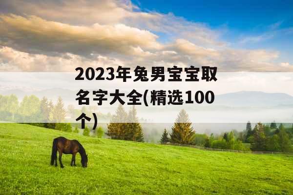 2023年兔男宝宝取名字大全(精选100个)