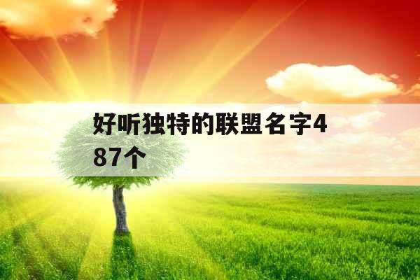 好听独特的联盟名字487个