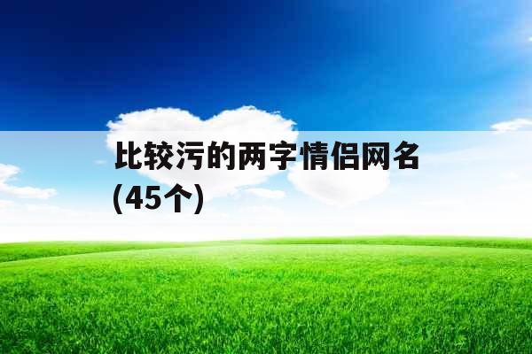 比较污的两字情侣网名(45个)